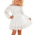 thumbnail image 1 of Tiijoy Big Girls Flowy Off Shoulder Smocked Dress Elegant Layered A Line Dress, Sizes 7-8, 1 of 7