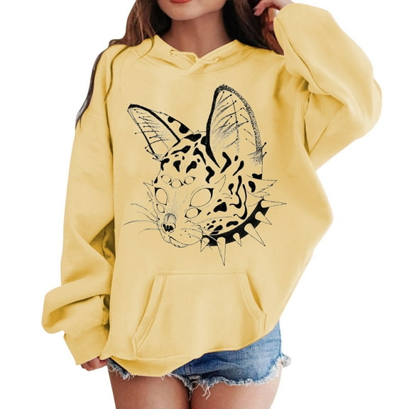 Tiijoy Big Girls Graphic Hoodie Loose Casual Hooded Sweatshirt, Sizes 11-12