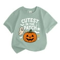 thumbnail image 1 of Tiijoy Big Girls Halloween Pumpkin Graphic Tee Short Sleeve Crew Neck T-Shirt, Sizes 8-9, 1 of 3