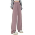 thumbnail image 1 of Tiijoy Big Girls High Rise Wide Leg Pants Solid Straight Baggy Active Pants Sweatpants, 1 of 3