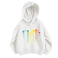 thumbnail image 1 of Tiijoy Big Girls Hoodie Heart Print Hooded Sweatshirt for Kids, Sizes 9-10, 1 of 8