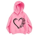 thumbnail image 1 of Tiijoy Big Girls Hoodie Stylish Heart Print Pullover Hooded Sweatshirt, Sizes 9-10, 1 of 8