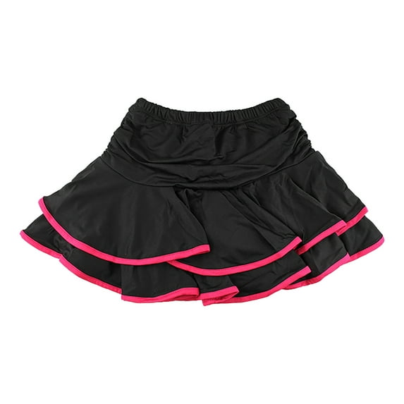 Tiijoy Big Girls Layered Tango Dance Skort Dance Practice Skirt with Shorts, Sizes 7-8