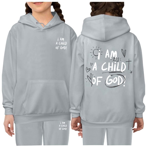 Tiijoy Big Girls Letter Print Pullover Hoodie Sweatpants Outfits Sweatsuits, Sizes 2-13