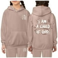 thumbnail image 1 of Tiijoy Big Girls Letter Print Pullover Hoodie Sweatpants Outfits Sweatsuits, Sizes 2-13, 1 of 3