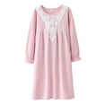thumbnail image 1 of Tiijoy Big Girls Long Sleeve Lace Nightgown Comfy Loungewear Nightdress, Sizes 8-10, 1 of 5