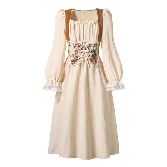 Tiijoy Big Girls Court Style Dress Long Sleeve Princess Dress, Sizes 7-8