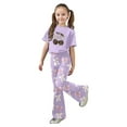 thumbnail image 1 of Tiijoy Big Girls Outfits Cute Bow Cherry Print Short Sleeve T Shirt Flared Pants Set, Sizes 8-9, 1 of 4