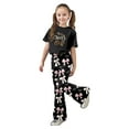 thumbnail image 1 of Tiijoy Big Girls Outfits Cute Bow Cherry Print Short Sleeve T Shirt Flared Pants Set, Sizes 9-10, 1 of 4