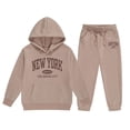 thumbnail image 1 of Tiijoy Big Girls Outfits Letter Print Pullover Hoodie Jogger Pants 2Pcs Set, Sizes 1-9, 1 of 2