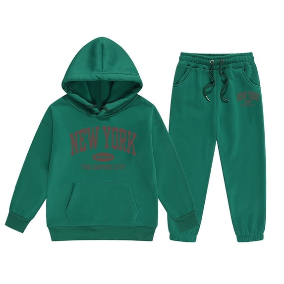 Tiijoy Big Girls Outfits Letter Print Pullover Hoodie Jogger Pants 2Pcs Set, Sizes 1-9