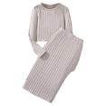 thumbnail image 1 of Tiijoy Big Girls Outfits Ribbed Knit Long Sleeve Top with Slit Midi Skirt, Sizes 8-9, 1 of 6