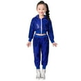 thumbnail image 1 of Tiijoy Big Girls Outfits Sequin Glitter Zip Up Hooded Jacket Pants 2Pcs Set, Sizes 8-9, 1 of 6