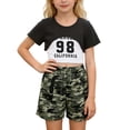 thumbnail image 1 of Tiijoy Big Girls Outfits Short Sleeve Crop Top Camisole Camo Cargo Shorts 3Pcs Set, Sizes 9-10, 1 of 8
