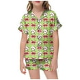 thumbnail image 1 of Tiijoy Big Girls Pajama Set Baseball Print Button Down Shirt Shorts PJ's, Sizes 8-9, 1 of 3