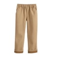 thumbnail image 1 of Tiijoy Big Girls School Uniform Fleece Khaki Pants Straight Fit Pull On Pants, Sizes 8-9, 1 of 4