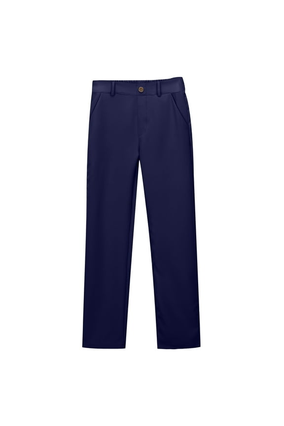 Big Girls School Uniform Pants Solid Stretch Pull On Chino Pants, Sizes 5-14