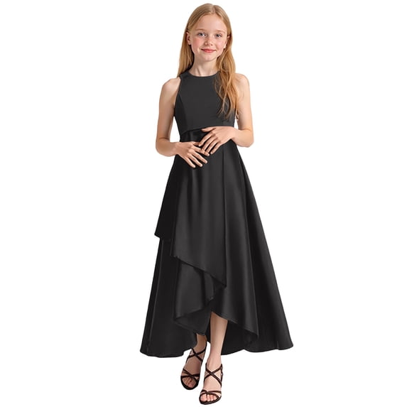 Tiijoy Big Girls Sleeveless Piano Dress Princess Pageant Evening Gown, Sizes 7-8