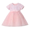 thumbnail image 1 of Tiijoy Big Girls Sparkly Sequin Short Sleeve Dress Tulle Princess Party Gown, Sizes 7-8, 1 of 7