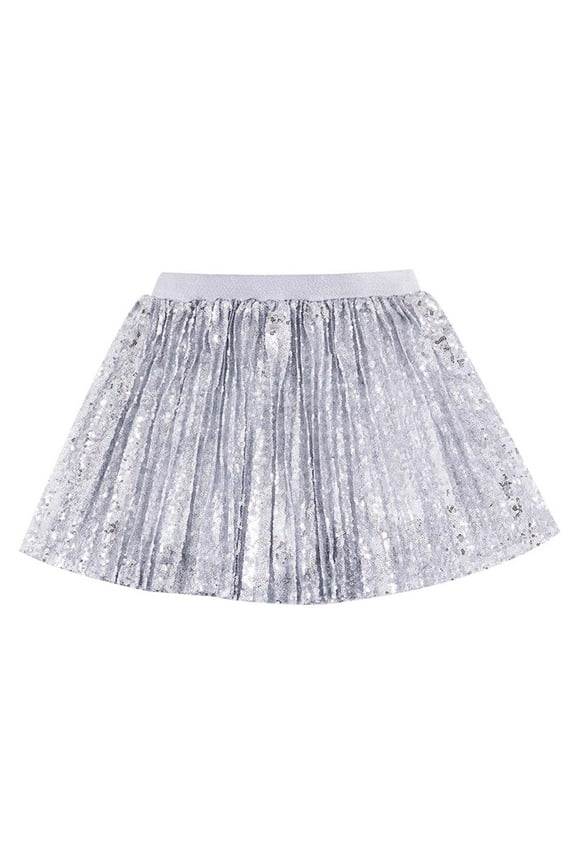 Big Girls Sparkly Sequin Skirt Kids Pleated Party Dance Skirt, Sizes 11-12