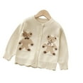 thumbnail image 1 of Tiijoy Big Girls Sweater Cardigan Cute Bear Button Knit Long Sleeve Top, Sizes 9-10, 1 of 8