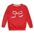 thumbnail image 1 of Tiijoy Big Girls Sweatshirt Bow Print Crew Neck Pullover Sweatshirts, Sizes 13-14, 1 of 3