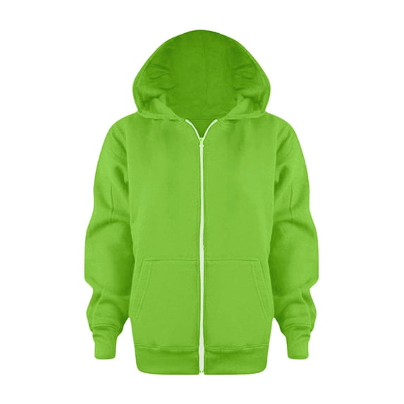 Tiijoy Big Girls Zip up Hoodie Jacket Solid Unisex Kids Hooded Sweatshirt, Sizes 9-10