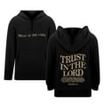 thumbnail image 1 of Tiijoy Big Girls Zipper Eyelets Hoodie Letter Print Soft Hooded Sweatshirt, Sizes 11-12, 1 of 5