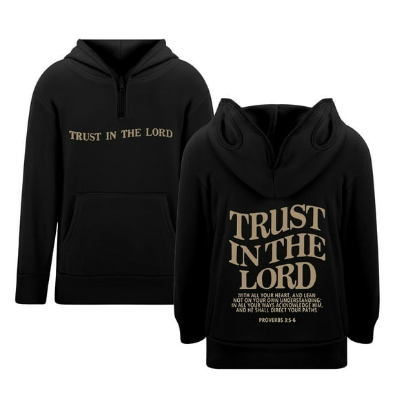 Tiijoy Big Girls Zipper Eyelets Hoodie Letter Print Soft Hooded Sweatshirt, Sizes 11-12