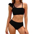 thumbnail image 1 of Tiijoy Bikini Set for Girls Solid Ruffle 2-Piece Swimsuit Beach Bathing Suit, Sizes 7-16, 1 of 5