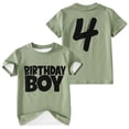 thumbnail image 1 of Tiijoy Birthday Boys Shirt Letter Print Short Sleeve Crew Neck T-Shirt, Green, Sizes 3-13, 1 of 2
