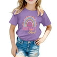 thumbnail image 1 of Tiijoy Birthday T-Shirt for Girls Rainbow Print Short Sleeve T Shirt Tee Top, Sizes 6-7, 1 of 3