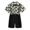thumbnail image 1 of Tiijoy Boy Suit Summer Short Sleeve Button-Down Shirt Suspenders Shorts Outfits, Sizes 1-9, 1 of 3