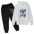 thumbnail image 1 of Tiijoy Boy Sweatsuit Letter Dinosaur Print Hoodie Sweatpants Two Piece Outfits, Sizes 3-14, 1 of 2
