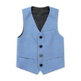 thumbnail image 1 of Tiijoy Boy's 4-Button Formal Plaid Suit Vest Sleeveless Party Waistcoat, Sizes 3-14, 1 of 2