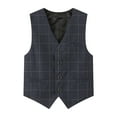 thumbnail image 1 of Tiijoy Boy's 4-Button Formal Plaid Suit Vest Sleeveless Party Waistcoat, Sizes 3-14, 1 of 2