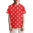 thumbnail image 1 of Tiijoy Boy's Polka Dot Short Sleeve Polo Shirt Casual Pocket Shirt Daily Wear, Sizes 3-14, 1 of 3