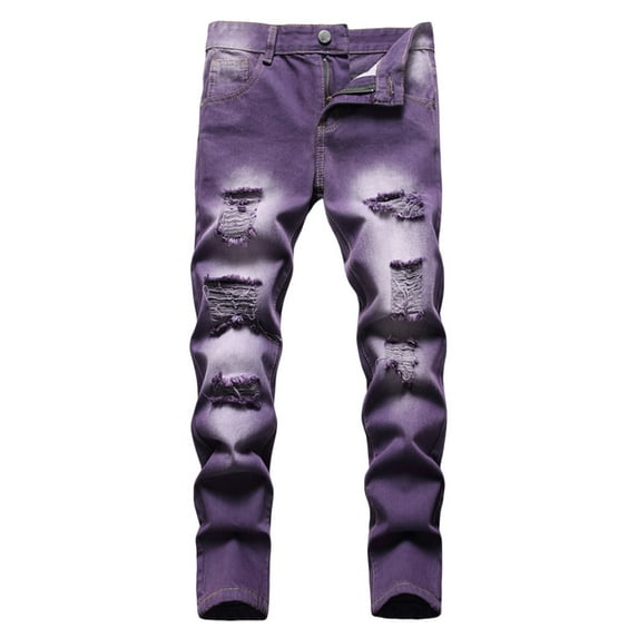 Tiijoy Boy's Skinny Fit Ripped Distressed Jeans Stretch Denim Pants Streetwear, Sizes 6-7