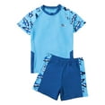 thumbnail image 1 of Tiijoy Boys 2 Piece Swimsuit Quick Drying Rash Guard Swim Shorts Bathing Suit, Sizes 5-6, 1 of 6