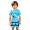 thumbnail image 1 of Tiijoy Boys 2-Piece Swimsuit Short Sleeve Rash Guard Swim Shorts Bathing Suits, Sizes 3-8, 1 of 6