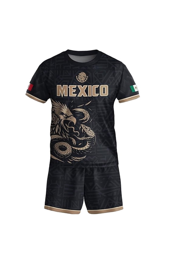 Boys Athletic Outfits Soccer Uniform Short Sleeve T-Shirt Shorts Set, Sizes 3-14