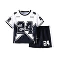 thumbnail image 1 of Tiijoy Boys Athletic Outfits Tracksuit Basketball Short Sleeve Tee Shorts Set, Sizes 3-4, 1 of 3