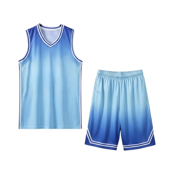 Tiijoy Boys Athletic Tracksuit Sports Outfits Gradient Tank Top Shorts Set, Sizes 3-4