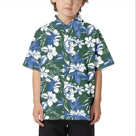 Tiijoy Boys Beach Leisure Shirt Hawaii Short Sleeve Button Down Shirt, Sizes 3-13