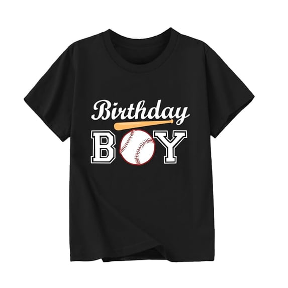 Tiijoy Boys Birthday T-Shirt Letter Baseball Print Short Sleeve Crewneck T Shirt, Sizes 1-13