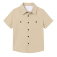 thumbnail image 1 of Tiijoy Boys Button Down Short Sleeve Shirt Summer Casual Solid Pocket Shirt, Sizes 5-14, 1 of 3