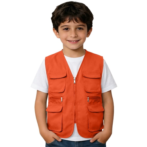 Tiijoy Boys Cargo Vest Top Outdoors Adventure Camping Zip Up Vests with Pocket