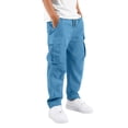 thumbnail image 1 of Tiijoy Boys Casual Cargo Pants Kids Relaxed Straight Leg Outdoor Pants, Size 5-16, 1 of 4
