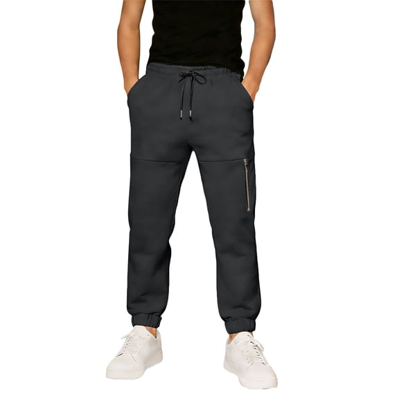 Tiijoy Boys Casual Jogger Pants with Zipper Pocket Sports Sweatpants, Sizes 5-16