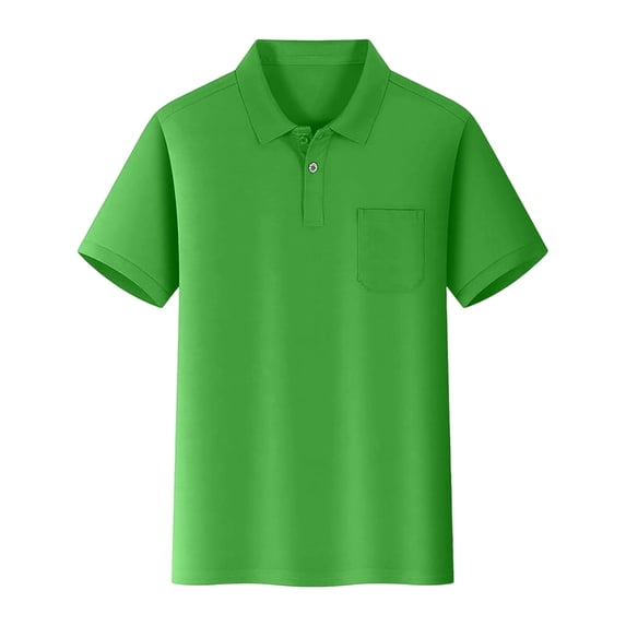 Tiijoy Boys Casual Short Sleeve Polo Shirt School Uniform Solid Pocket Shirt, Sizes 5-6